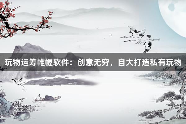 玩物运筹帷幄软件：创意无穷，自大打造私有玩物