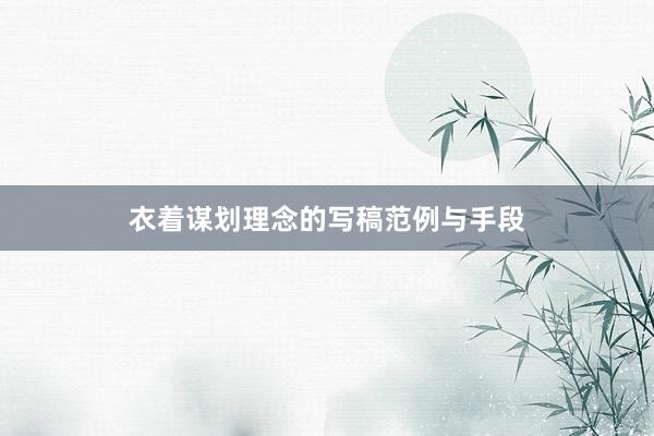 衣着谋划理念的写稿范例与手段